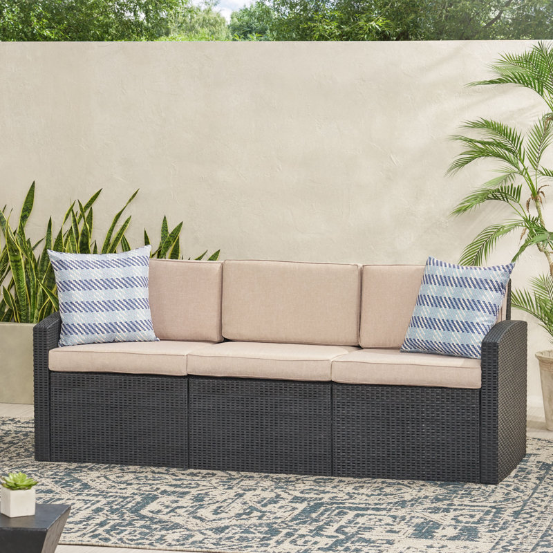 Latitude Run® 3 Seater Patio Sofa with Cushions & Reviews | Wayfair
